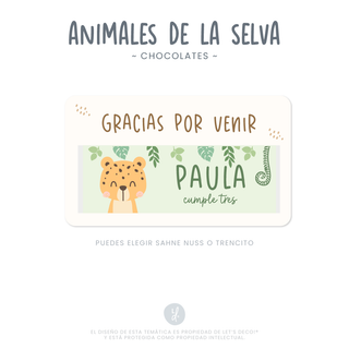 Chocolates Animales de la Selva (12 unid)