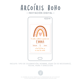 Invitación Digital Arcoíris Boho