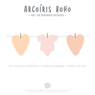 Set Buenos Deseos Arcoíris Boho (12 unid)