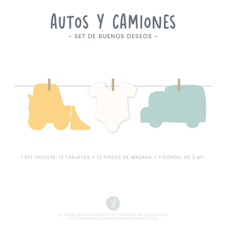 Set Buenos Deseos Autos y Camiones (12 unid)