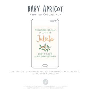 Invitación Digital Baby Apricot