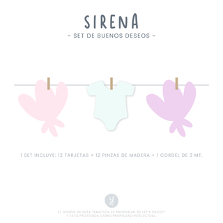 Set Buenos Deseos Sirena (12 unid)