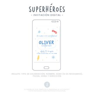 Invitación Digital Superhéroes