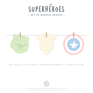 Set Buenos Deseos Superhéroes (12 unid)