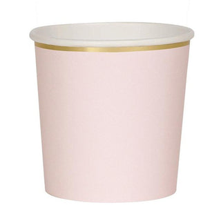 Vasos Rosados Borde Dorado