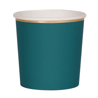 Vasos Turquesa Borde Dorado
